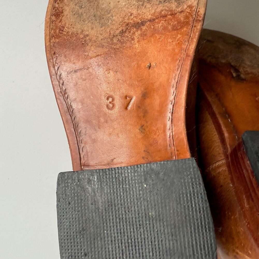 Colorful Huipil and Brown Leather Round Toe Engineer Buckle Boots EU 37 US 6 6.5 - Picture 6 of 7